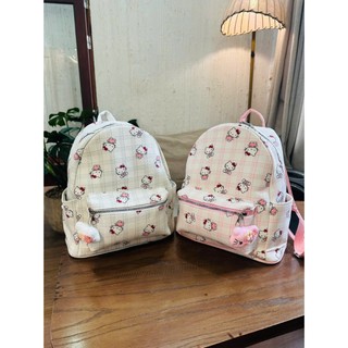(Quai To Tặng Móc Khóa)Balo đi học nữ Kitty thời trang size40 vừa A4 laptop chất da đẹp đi chơi du lịch tiện dụng BL08