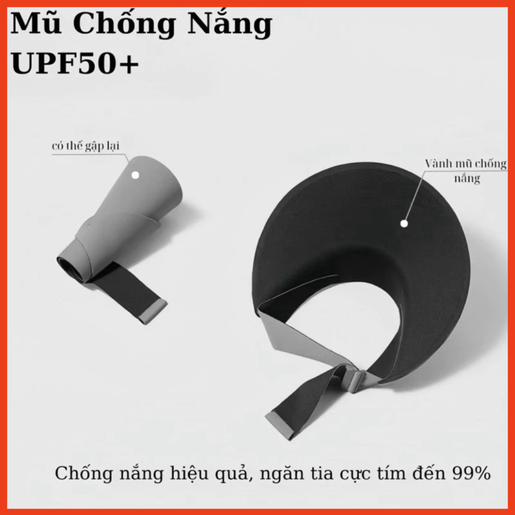 Mũ lưỡi trai chống nắng su đúc bảo vệ tia UV, không đường may, bền dáng, gọn nhẹ dễ mang theo
