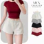 Quần Short nữ dáng ngắn cạp cao phối Dây Rút Chất Nỉ Mềm Mịn Tôn Dáng Mùa Hè Năng Động MYN90