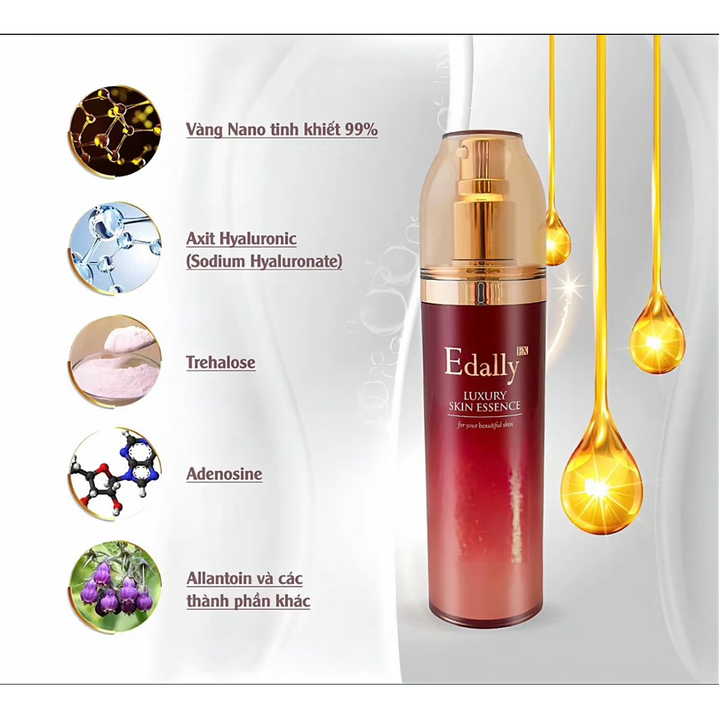 Tinh Chất Vàng 24K EDALLY EX LUXURY SKIN ESSENCE Dưỡng Da Nâng Cơ Giảm Nếp Nhăn, Giảm Mụn Hiệu 130ml