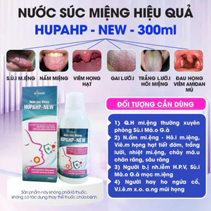 SÚC MIỆNG HỌNG HUPAHP-NEW TỐT HƠN .Hỗ Trợ Khoang Miệng Vệ Sinh Tặng Ngay 1 Típ Sủi tăng Lực 20 viên