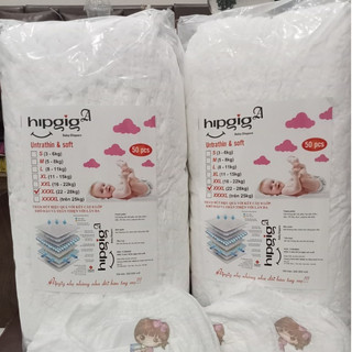 Bỉm Quần Hipgig A 100 Miếng Mềm Mại, Thấm Hút Nhanh, Chống Tràn Tốt, Thoáng Khí, Đủ Size M-4XL