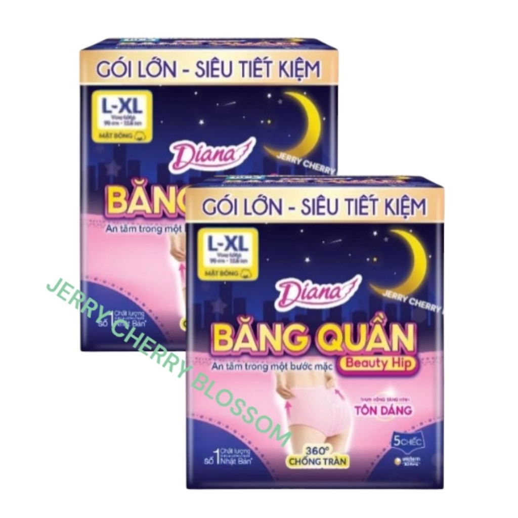 Combo 2 gói băng  vệ sinh dạng quần Diana Beauty hip size SM5 /ML5/XL5
