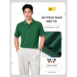 Áo polo nam ngắn tay YODY nẹp to dáng basic dễ phối đồ MCPO26A060