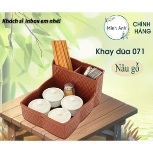 Hộp đũa muỗng và hộp giấy 071 [ Màu : nâu gỗ ] khay dua tốt bền đẹp