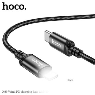 Cáp sạc dây dù siêu bền Hoco X89 cổng TypeC to LaiNing, dài 1M (Đen)