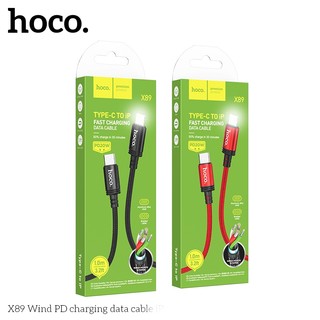 Cáp sạc dây dù siêu bền Hoco X89 cổng TypeC to LaiNing, dài 1M (Đen)