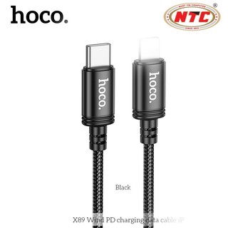 Cáp sạc dây dù siêu bền Hoco X89 cổng TypeC to LaiNing, dài 1M (Đen)