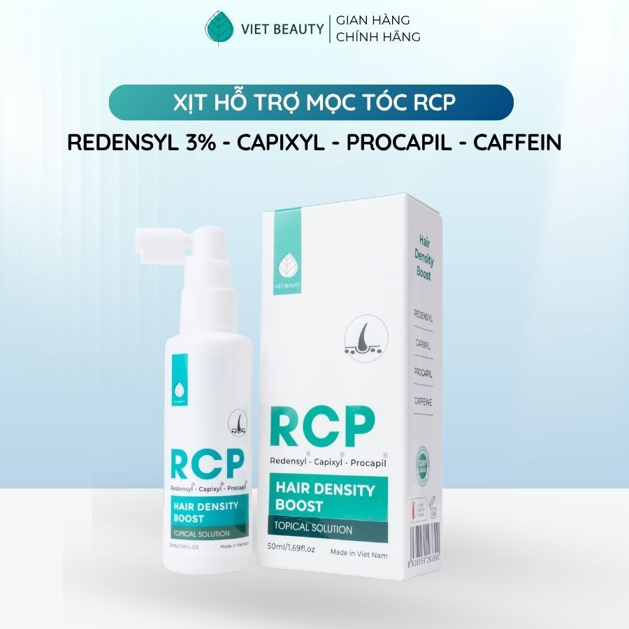 [DEAL MỞ BÁN] Xịt mọc tóc RCP Hair Density Boost Việt Beauty 50ML hỗ trợ cải thiện rụng tóc giúp tóc mọc dày chắc khoẻ