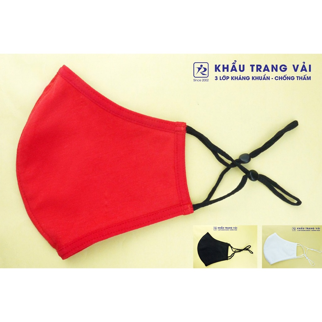Thời trang nữ khẩu trang vải annie dây rút 3 lớp điều chỉnh, giặt lại được