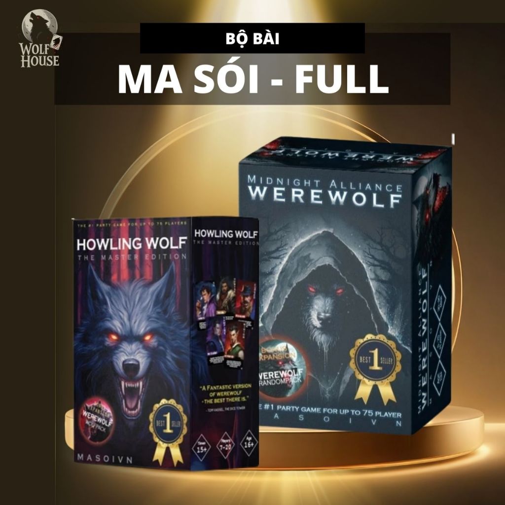 Bộ Bài Ma Sói Midnight Alliance 90 Lá Việt Hóa Giấy Cứng Chơi Nhóm Bạn MaSoi SG