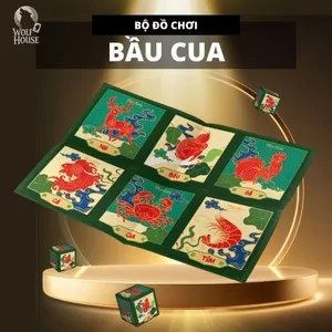 Bộ Bầu Cua Màu Xanh Lá Độc Lạ Nhựa Cao Cấp Giải Trí Gia Đình Dịp Lễ Tết MaSoi SG