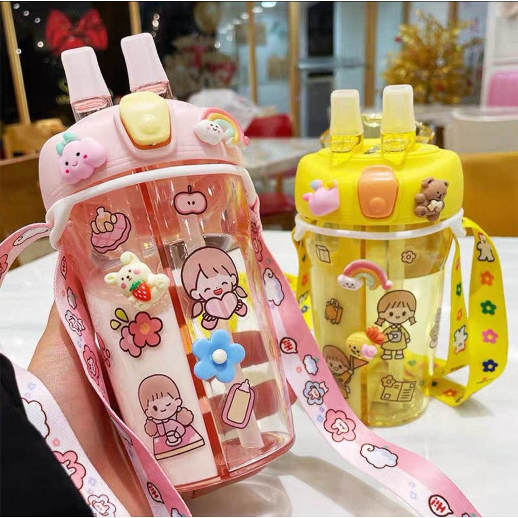 Bình nước 2 ngăn hình gấu xinh xắn (full phụ kiện)