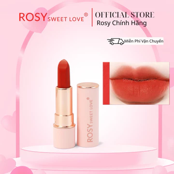 SON SÁP ROSY, Rosy sweet love,dưỡng mềm môi son không chì lành tính, màu Cam Đỏ