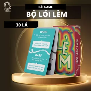 Bộ Bài Lói Lèm Rainbow Game Song Ngữ Việt Anh Giấy Cứng Drinking Game MaSoi SG