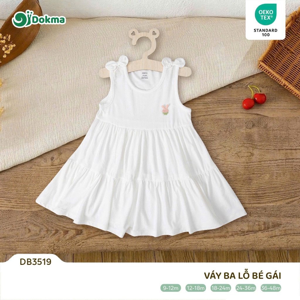 (9-15kg, 9-48M) Váy Cộc Tay Điệu Đà Bé Gái Dokma DB2768 DB2846 DB3519
