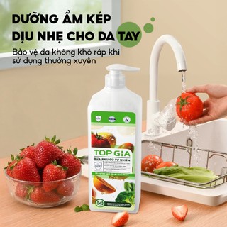 Nước Rửa Rau Củ TOPGIA Dung Tích 1300ml Làm Sạch Thực Phẩm, An Toàn, Không Dư Lượng