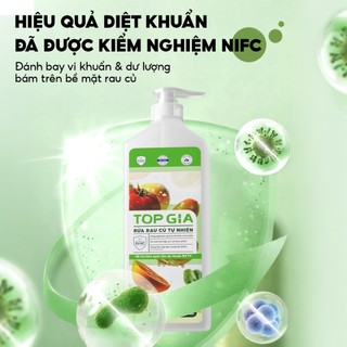 Nước Rửa Rau Củ TOPGIA Dung Tích 1300ml Làm Sạch Thực Phẩm, An Toàn, Không Dư Lượng