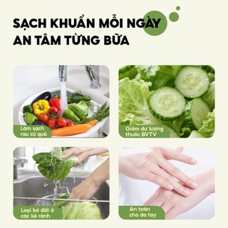 Nước Rửa Rau Củ TOPGIA Dung Tích 1300ml Làm Sạch Thực Phẩm, An Toàn, Không Dư Lượng
