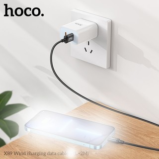 Cáp sạc dây dù siêu bền Hoco X89 cổng LaiNing, dài 2M (Đen)