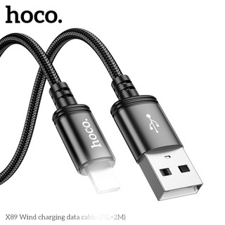 Cáp sạc dây dù siêu bền Hoco X89 cổng LaiNing, dài 2M (Đen)
