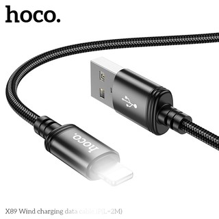 Cáp sạc dây dù siêu bền Hoco X89 cổng LaiNing, dài 2M (Đen)