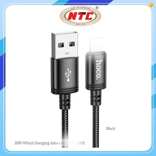 Cáp sạc dây dù siêu bền Hoco X89 cổng LaiNing, dài 2M (Đen)