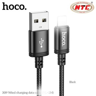 Cáp sạc dây dù siêu bền Hoco X89 cổng LaiNing, dài 2M (Đen)
