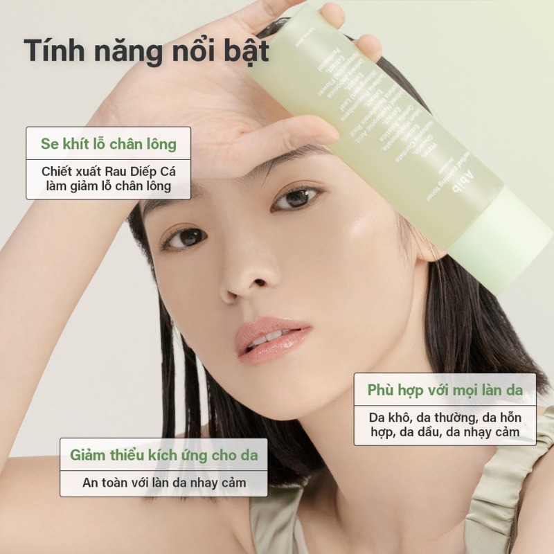 Nước hoa hồng Abib Heartleaf Calming Toner Skin Booster 200ml chiết xuất diếp cá giúp làm dịu da, cấp ẩm