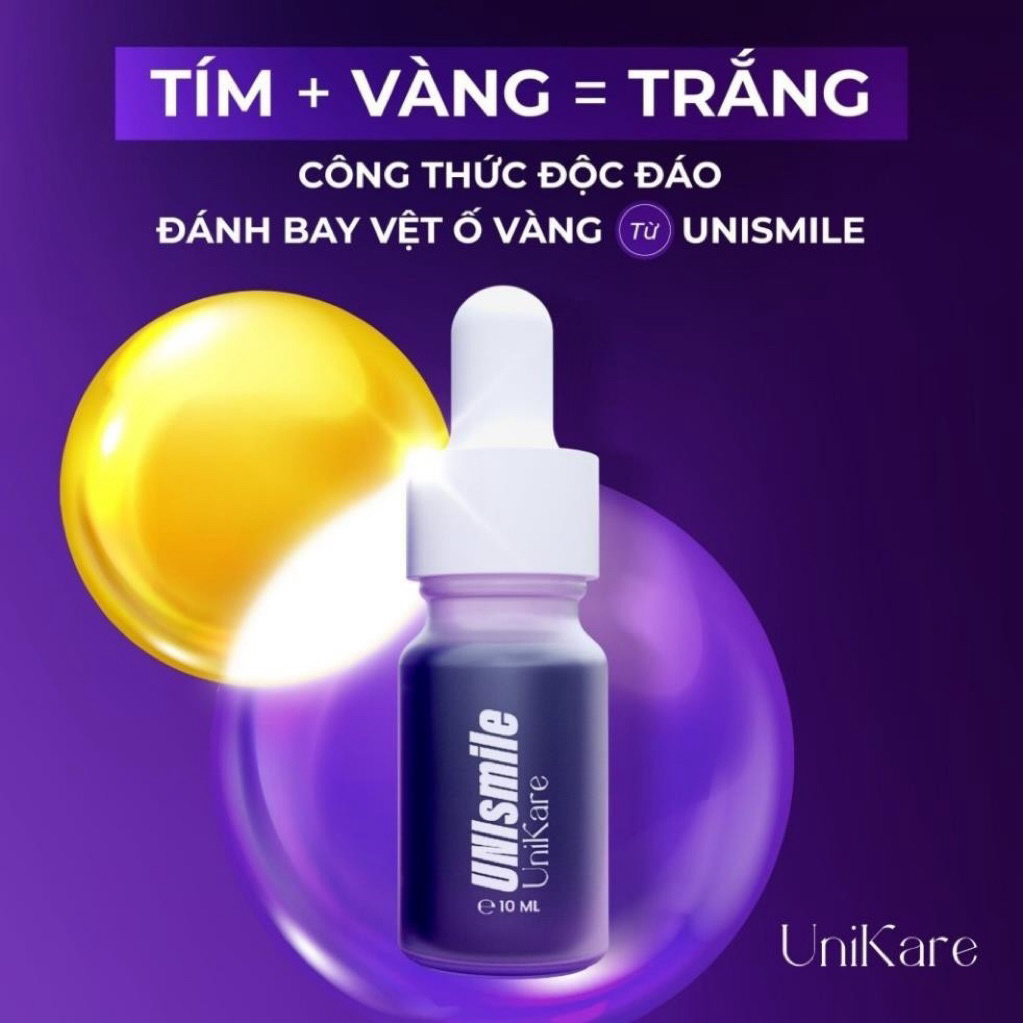(Combo 5 Chai) Serum Trắng Răng Unismile, Hỗ Trợ Cải Thiện Vết Ố Vàng Răng, Làm Sạch Mảng Bám Trên Răng Unikare 10ml