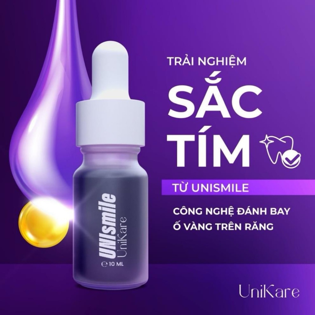 (Combo 5 Chai) Serum Trắng Răng Unismile, Hỗ Trợ Cải Thiện Vết Ố Vàng Răng, Làm Sạch Mảng Bám Trên Răng Unikare 10ml