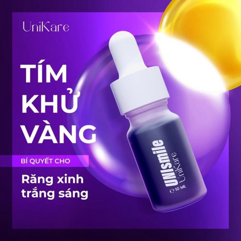 (Combo 5 Chai) Serum Trắng Răng Unismile, Hỗ Trợ Cải Thiện Vết Ố Vàng Răng, Làm Sạch Mảng Bám Trên Răng Unikare 10ml