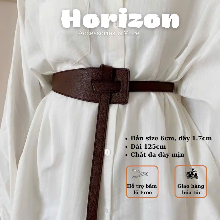 Đai váy nữ da Corset DV12 HORIZON sang chảnh Dây đai nịt váy thắt lưng Hàn Quốc tiểu thư nịt áo khoác blazer vest dạ 6cm