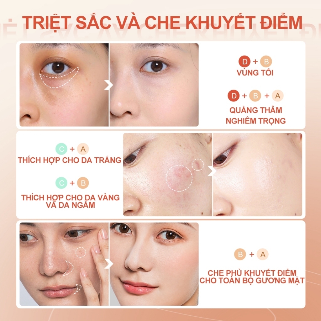Bảng Che Khuyết Điểm 4 Màu SACE LADY Pro Zone - Che Phủ Cao Cấp, Chống Nước, Hiệu Chỉnh Tone Da 5.6g
