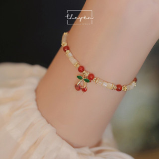 Cherish - Vòng Tay Đá Mã Não Đỏ - Quà Tặng Ý Nghĩa, Vòng Tay Nữ Cherry Đỏ Vibe Thanh Lịch, Dễ Thương
