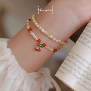 Cherish - Vòng Tay Đá Mã Não Đỏ - Quà Tặng Ý Nghĩa, Vòng Tay Nữ Cherry Đỏ Vibe Thanh Lịch, Dễ Thương