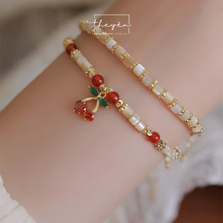 Cherish - Vòng Tay Đá Mã Não Đỏ - Quà Tặng Ý Nghĩa, Vòng Tay Nữ Cherry Đỏ Vibe Thanh Lịch, Dễ Thương