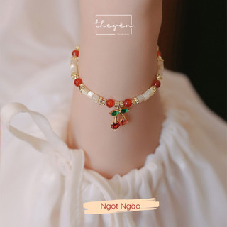 Cherish - Vòng Tay Đá Mã Não Đỏ - Quà Tặng Ý Nghĩa, Vòng Tay Nữ Cherry Đỏ Vibe Thanh Lịch, Dễ Thương