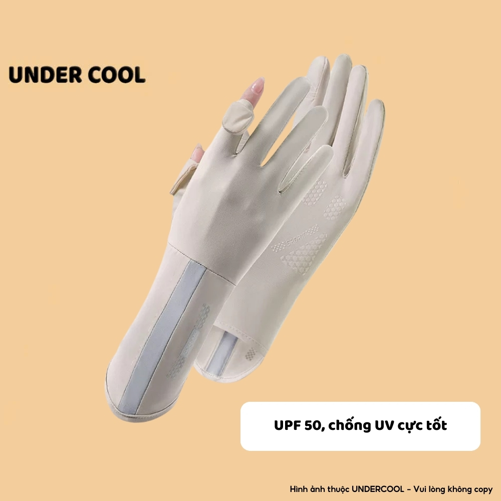 Găng Tay Chống Nắng UNDERCOOL Chống Tia UV, Chống Trượt, Hở Ngón Thoáng Khí, Bao Kín Tay Phù Hợp Cho Cả Nam Nữ LIVE GT03