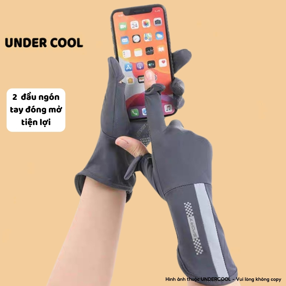 Găng Tay Chống Nắng UNDERCOOL Chống Tia UV, Chống Trượt, Hở Ngón Thoáng Khí, Bao Kín Tay Phù Hợp Cho Cả Nam Nữ LIVE GT03