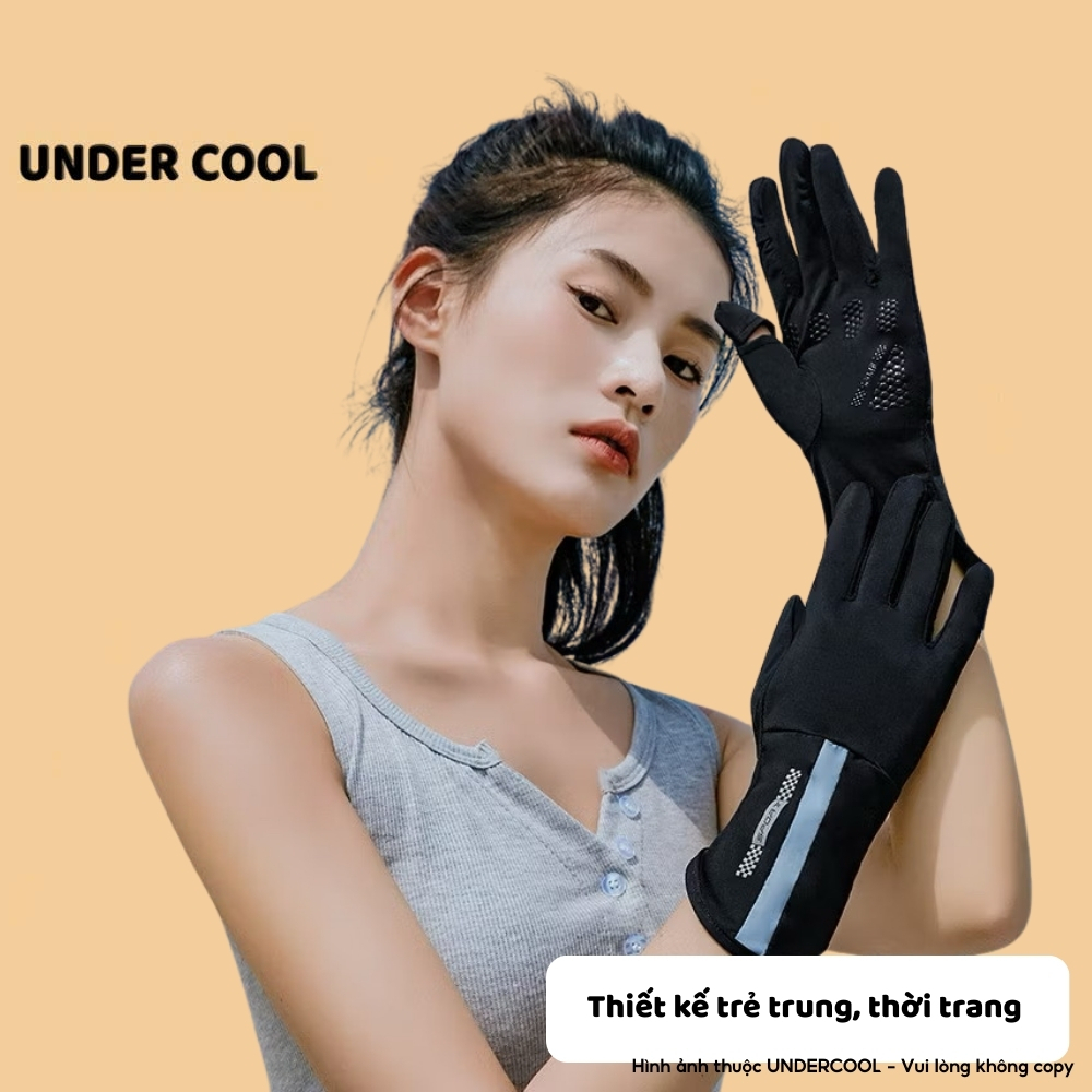 Găng Tay Chống Nắng UNDERCOOL Chống Tia UV, Chống Trượt, Hở Ngón Thoáng Khí, Bao Kín Tay Phù Hợp Cho Cả Nam Nữ LIVE GT03
