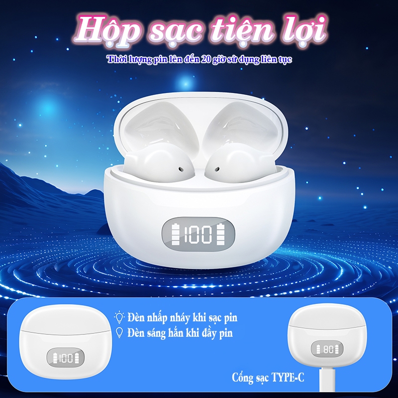 Tai nghe trợ thính không dây Funmic EN-IA102B - Thiết kế hiện đại nhét tai siêu  - Pin sạc