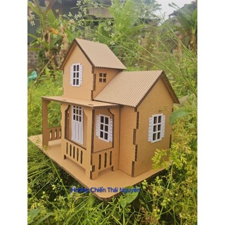 Mô hình nhà steam lắp ghép bằng bìa carton 5 lớp sáng tạo ngang 45cm