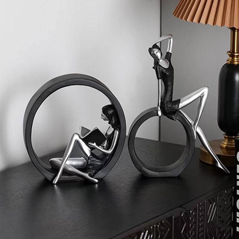 Bộ tượng các mẫu đen trắng resin trang trí nhà cửa