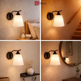 Đèn Tường Phòng Ngủ Phòng Khách Đơn Giản Sang Trọng, Đèn Ngủ Treo Tường Hiện Đại Chao Thủy Tinh