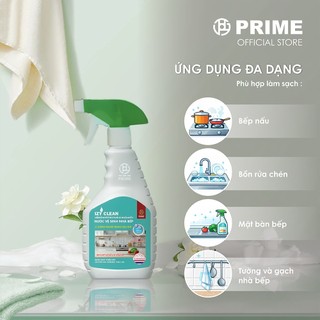 [Mua là có quà] Nước Vệ Sinh Nhà Bếp PRIME IZY Clean Nano Silver 550ml – Tẩy Dầu Mỡ, Diệt Khuẩn 99.9%, Khử Mùi Hiệu Quả