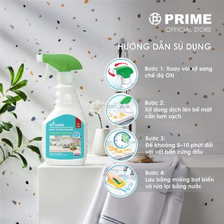 [Mua là có quà] Nước Vệ Sinh Nhà Bếp PRIME IZY Clean Nano Silver 550ml – Tẩy Dầu Mỡ, Diệt Khuẩn 99.9%, Khử Mùi Hiệu Quả