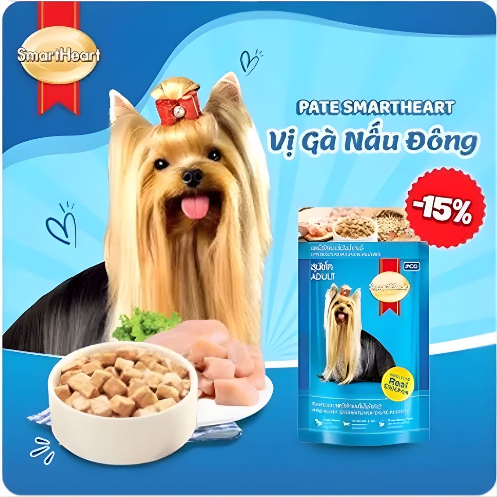 [Combo 5,12 Gói] Pate Smartheart Dành Cho Chó Con Và Chó Trưởng Thành - 130g