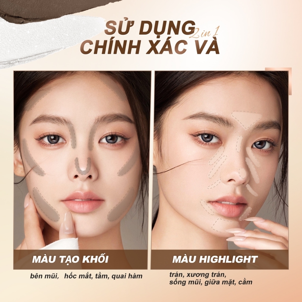 Bút Tạo Khối 2 Đầu SACE LADY – Contour & Highlight Mịn Lì, Tán Dễ, Tạo Khối Tự Nhiên 3.2g
