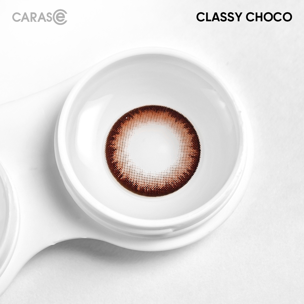[1 chiếc] Kính áp tròng khoá ẩm 8H 3 Tháng Màu Nâu Gỗ Tự Nhiên CARASE, Lens cận Classy Choco
